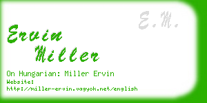 ervin miller business card